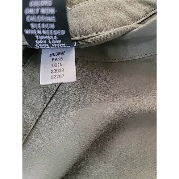 INC Macys Blouse Sz L Green Lightweight Sheer Front Back 100% Rayon Sleeveless - Picture 9 of 12